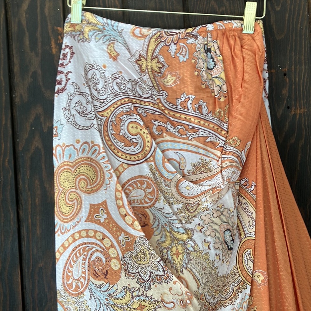 H&M paisley print asymmetrical wrap skirt woman’s size 2 - Picture 2 of 7